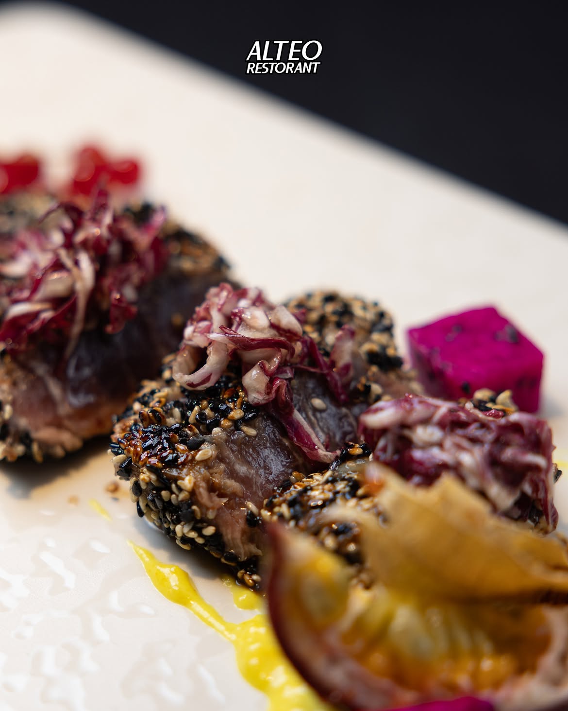 Fine dining seafood plate